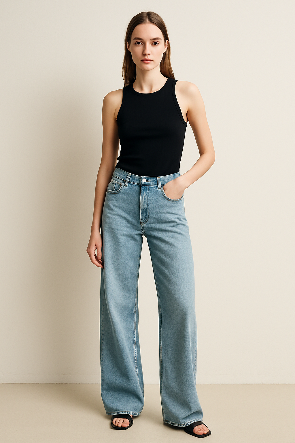 Hannah | Denim-Jeans mit weitem Bein