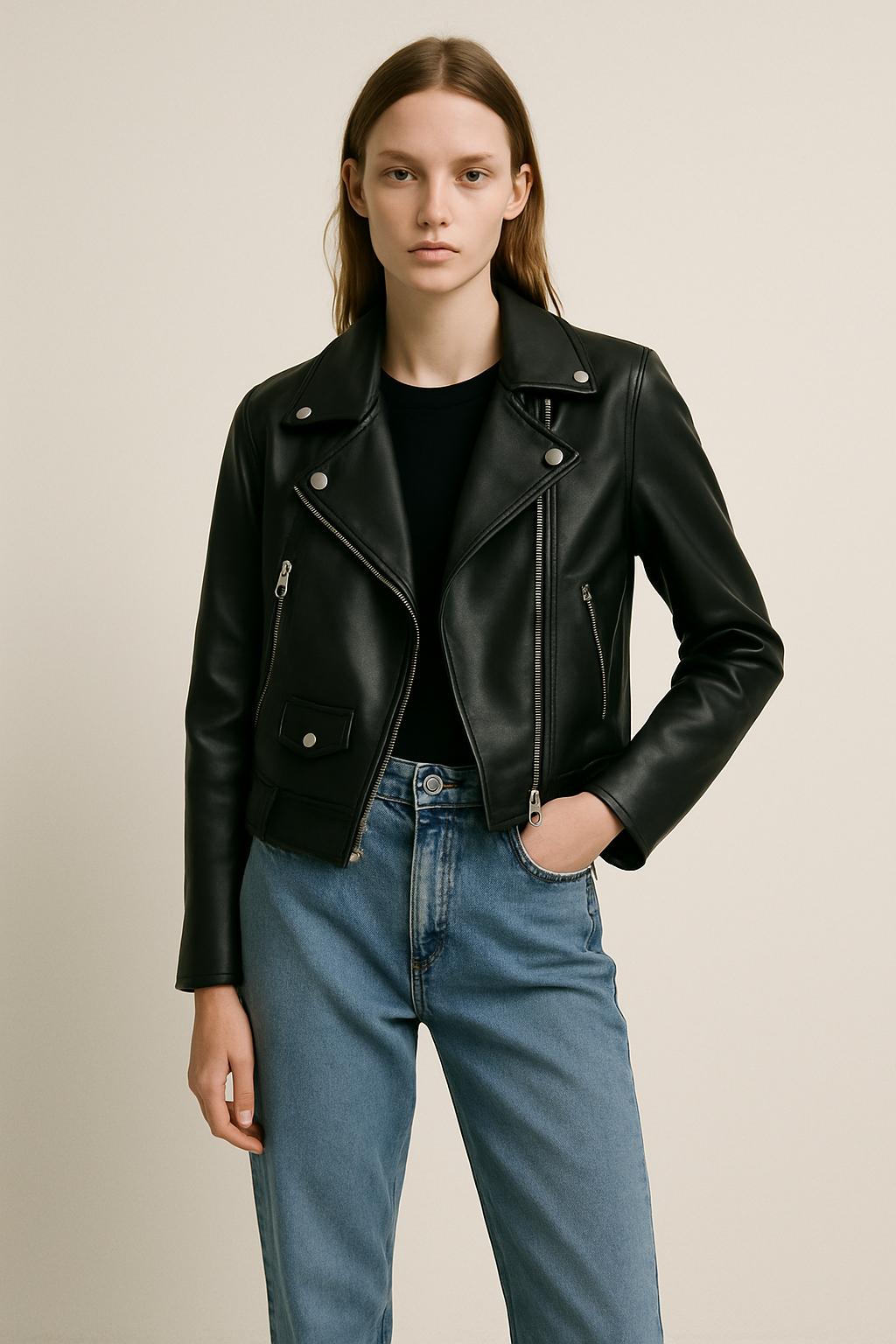 Marie | Bikerjacke aus Kunstleder